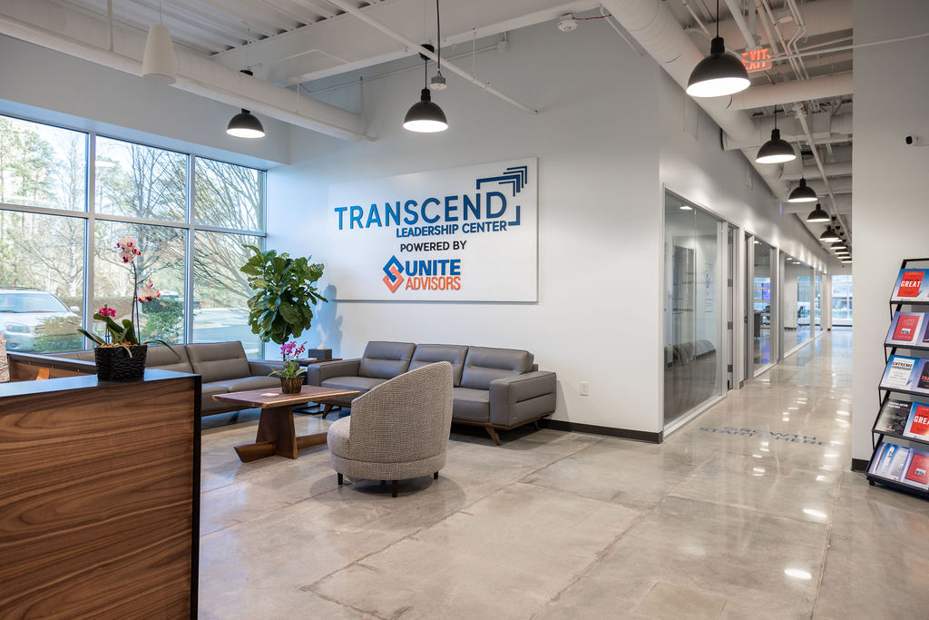 Reception lobby at Transcend Leadership Center
